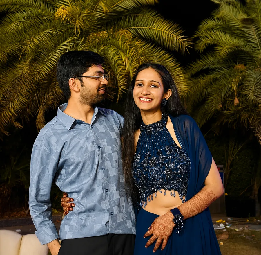 Avishi and Rahul celebrating together